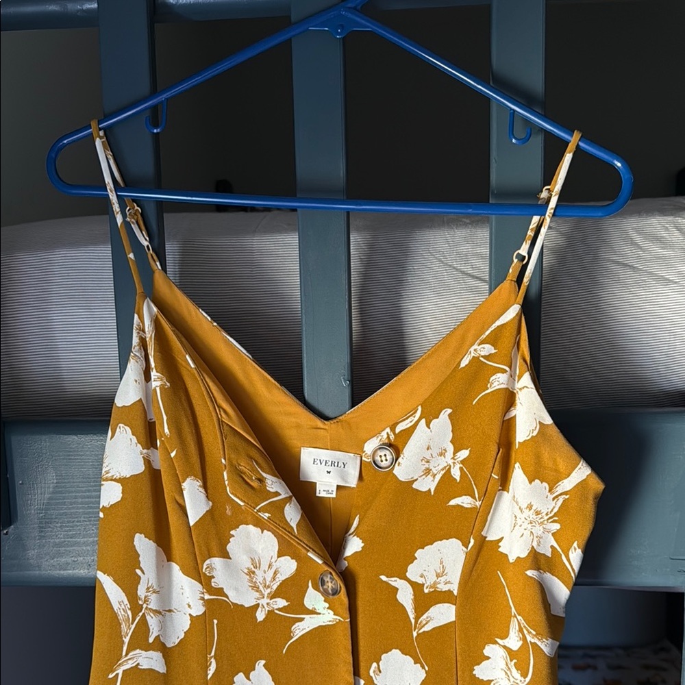 Everly Floral Yellow Midi Dress